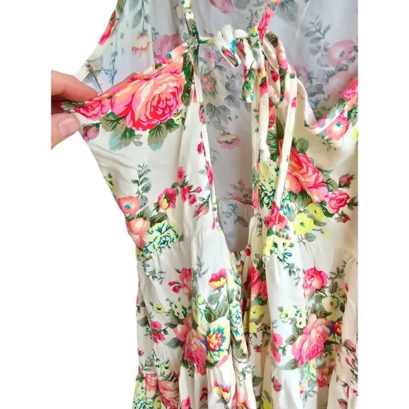 Altard State Womens Floral Sundress White Multicolor Size L Cotton Blend Boho - Picture 4 of 6